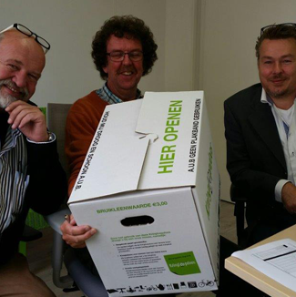 De Kringloopverhuisdoos van Passies Verhuizers. Succesvolle introductie van de Kringloopverhuisdoos.