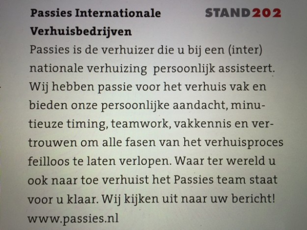 Passies Verhuizers op de Emigratiebeurs. Passies Verhuizers op de Emigratiebeurs.