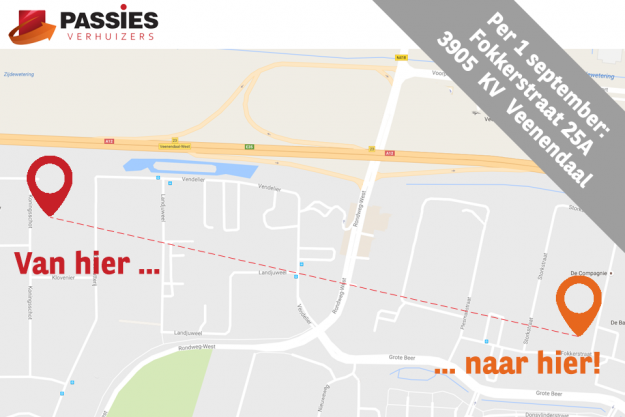 Passions Verhuizers verhuizen naar de Fokkerstraat in Veenendaal.