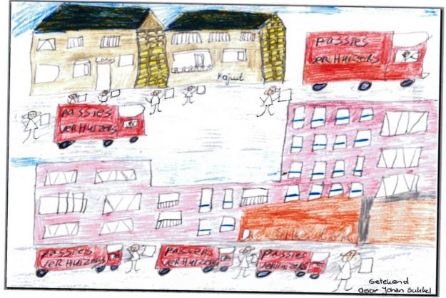 Passies Verhuizers Projectverhuizing Illustratie.